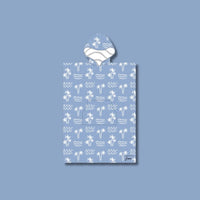Poncho adulte bleu à motif – microfibre séchage rapide