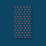 Serviette bleu marine motif langouste Paolo – Microfibre antisable