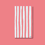 Serviette de plage corail rayé blanc Charlie