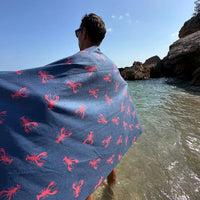 Serviette plage bleu marine Microfibre