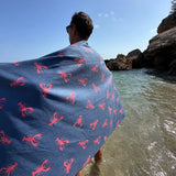 Serviette plage bleu marine Microfibre