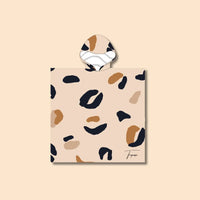 poncho de plage enfant beige à motif léopard