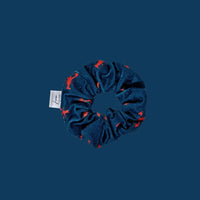 Chouchou bleu marine motif homard microfibre éponge Tropesa