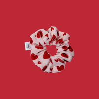 Chouchou motif coeur rouge microfibre éponge Tropesa