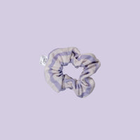 Chouchou rayé crème et violet microfibre éponge Tropesa