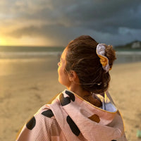 Poncho adulte beige léopard femme plage