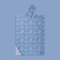 Poncho adulte bleu à motif – microfibre séchage rapide