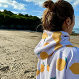Poncho adulte citron microfibre anti sable