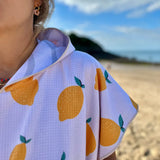 Poncho adulte citron  séchage rapide