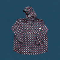Poncho adulte imperméable bleu marine avec imprimé floral marguerites