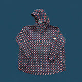 Poncho adulte imperméable bleu marine avec imprimé floral marguerites