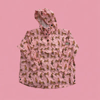 Poncho adulte imperméable rose avec imprimé léopard