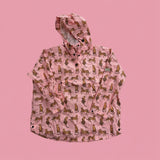 Poncho adulte imperméable rose avec imprimé léopard