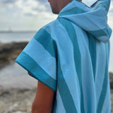 Poncho adulte rayé vert & anti sable