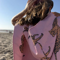 Poncho de plage enfant rose 