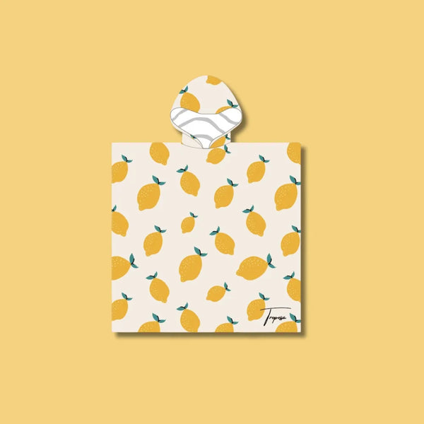 Poncho enfant citron – microfibre légère & anti-sable