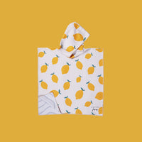Poncho enfant citron – microfibre légère & anti-sable