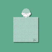 Poncho enfant damier vert – doux & pratique