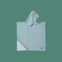 Poncho enfant damier vert – doux & pratique Tropesa