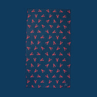 Serviette bleu marine motif homard Paolo – Microfibre antisable