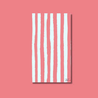 Serviette de plage corail rayé blanc Charlie