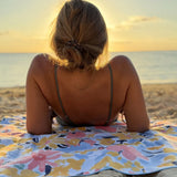 Serviette de plage motifs fleurs Microfibre