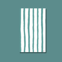 Serviette rayé verte et blanche Tom – Microfibre gaufrée antisable