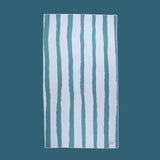 Serviette rayée verte et blanche Tom – Microfibre gaufrée antisable