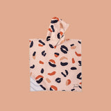 poncho de plage enfant beige à motif léopard