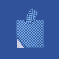 poncho enfant damier bleu