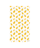 Serviette de plage anti sable beige avec des motifs citrons jaunes