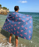 Serviette de plage anti-sable en microfibres recyclées