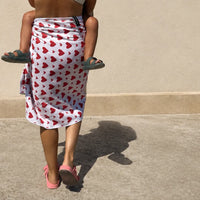 serviette de plage motifs coeur rouge ultra douce